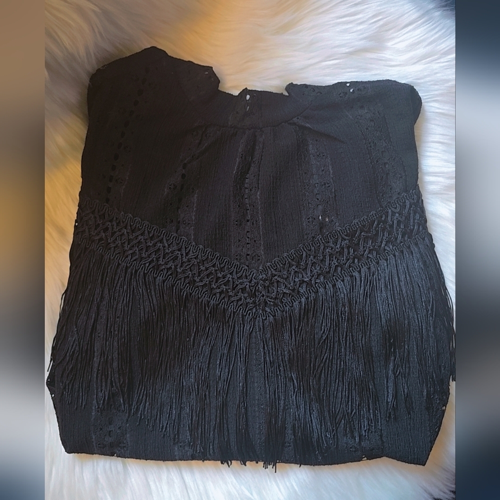 Black Fringe Bodysuit - Picture 2 of 6